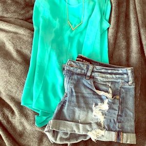 Express Distressed Jean Shorts